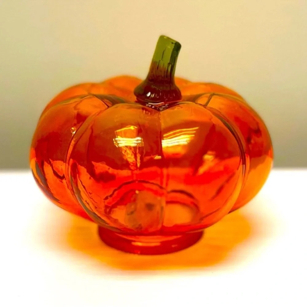 New! Target Bullseye Playground Fall Decor Orange Glass Light up Pumpkin